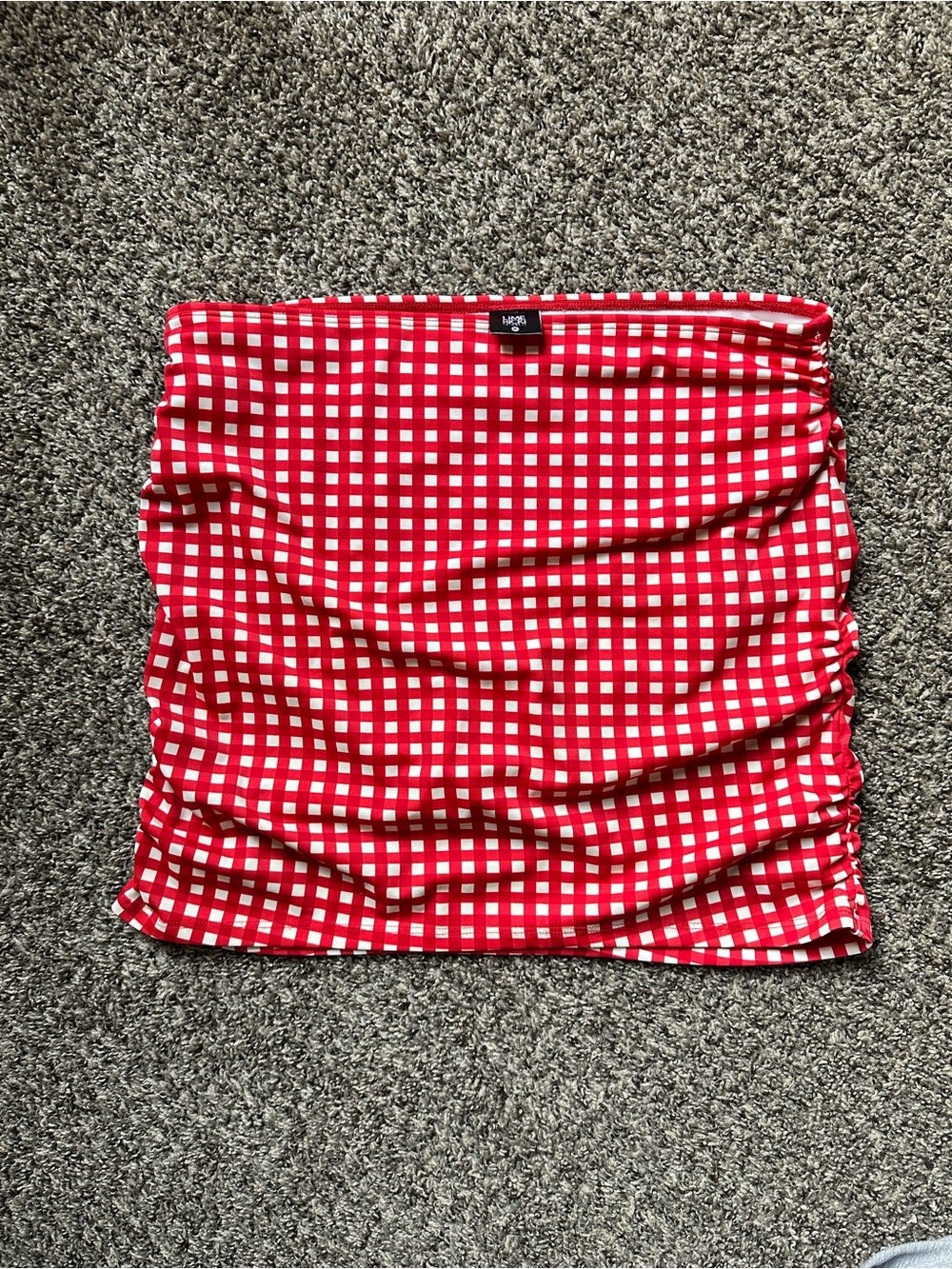 Lime Ricki Red and White Gingham Tube Skirt